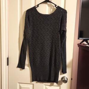 Medium Gray Cable-Knit Sweater